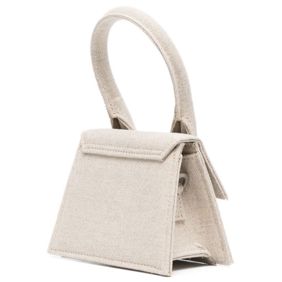 Jacquemus Le Chiquito Woven Canvas Top Handle Mini Crossbody Bag Light Greige - Picture 4 of 10